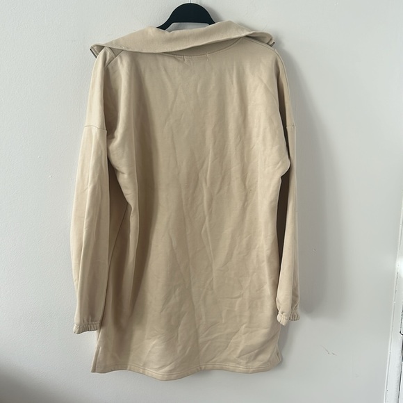 NWT Missguided Half Zip Long Sleeves Sweater Stone Mini Dress Size 8 - Picture 5 of 5